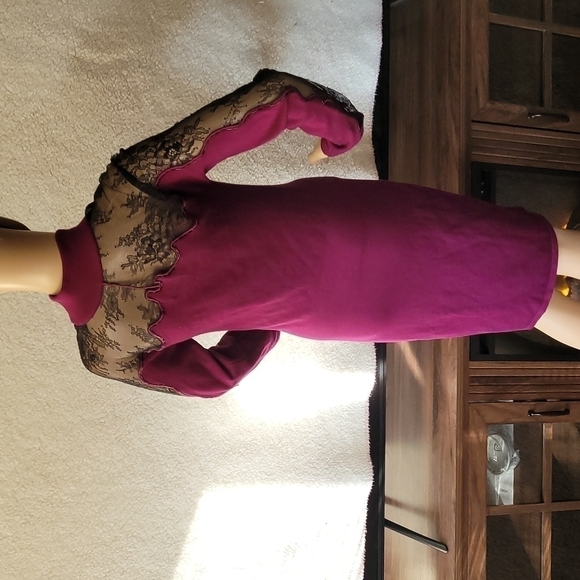 𝅺VENUS Lace Detail Sweater Dress Venus Lace Detail Sweater Dress Venus Lace - Picture 5 of 16